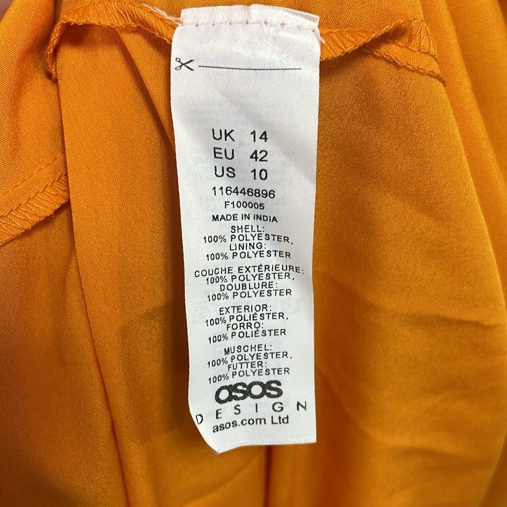 🦅 nwt ASOS orange crisscross back full length maxi chiffon dress - Picture 10 of 10